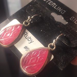 Natural ruby earrings